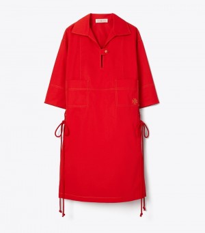 Tory Burch Heart Logo Poplin Shirt Dresses Dam | DLMJQHF-21