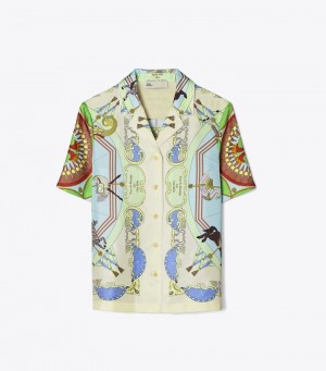 Tory Burch Printed Silk Shirt Tops & Shirts Dam | AZWYPSH-17