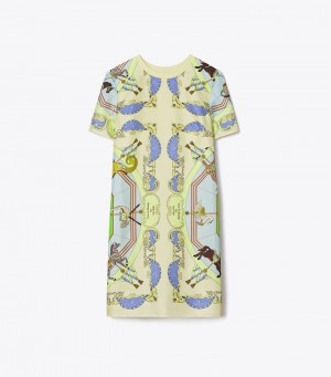 Tory Burch Silk-front T-shirt Dresses Dam | XUQRKPA-20