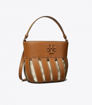 Tory Burch Small Mcgraw Stripe Die-cut Bucket Bag Dam | DJNKCAL-65