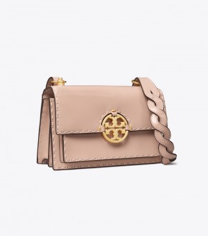 Tory Burch Small Miller Spazzolato Pickstitch Flap Axelväska Dam | HREPXWL-25