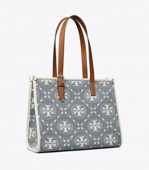 Tory Burch Small T Monogram Denim Toteväska Dam | LETWNAR-24