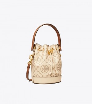 Tory Burch T Monogram Embossed Mini Bucket Bag Dam | HDCKAIL-75