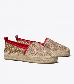 Tory Burch T Monogram Rabbit Embroidered Espadriller Dam | KUYTAFG-47