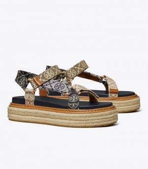 Tory Burch T Monogram Rope Sport Sandal Espadriller Dam | KBYIUZP-49