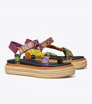 Tory Burch T Monogram Rope Sport Sandal Espadriller Dam | JSHEKUR-34