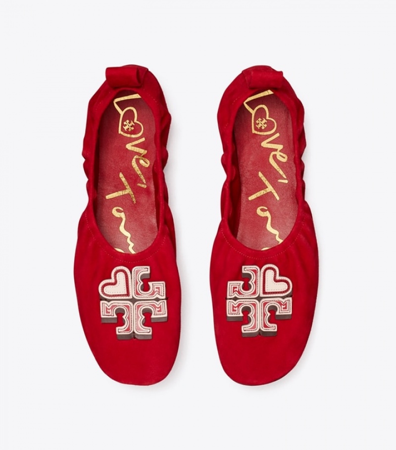 Tory Burch Heart Ballets & Flats Dam | QYZSLBG-47