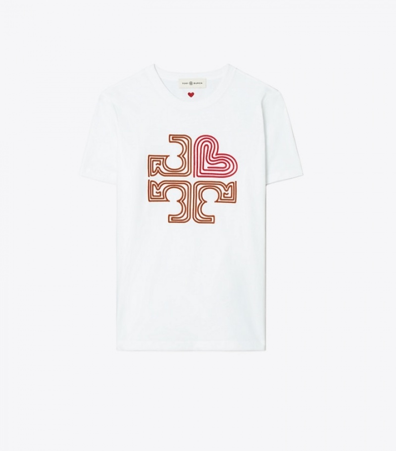 Tory Burch Heart Logo Tops & Shirts Dam | SIAUENZ-05