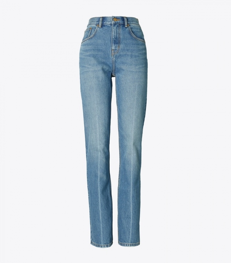 Tory Burch High-rise Slim Hetero Pants & Denim Dam | PWOXZMV-61