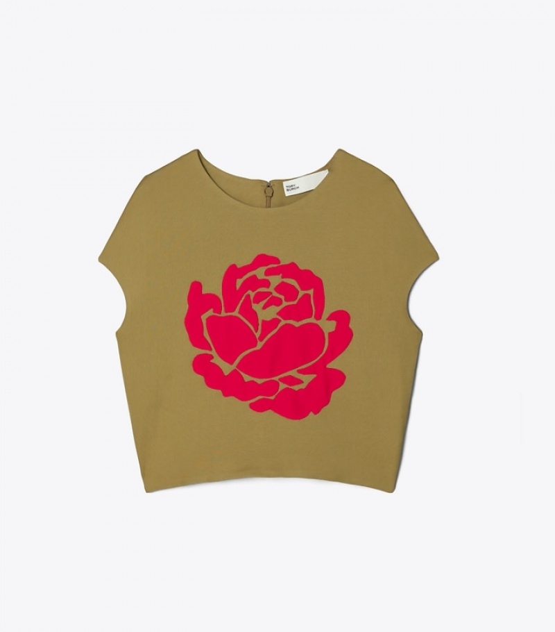 Tory Burch Jersey Crepe Rose Tops & Shirts Dam | VBHTQSE-50