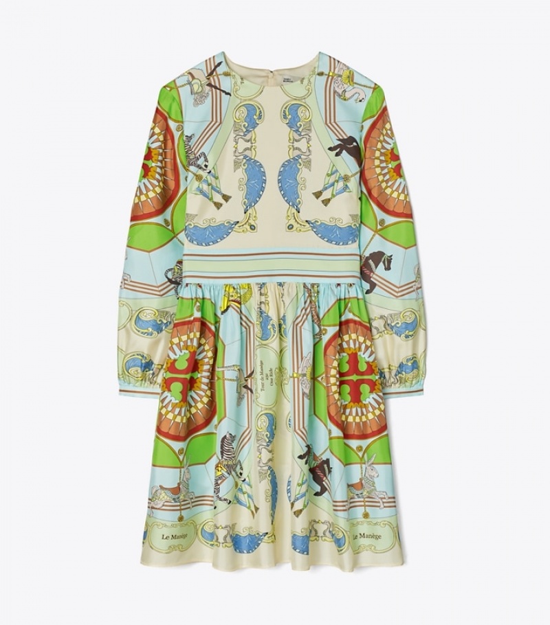 Tory Burch Korta Printed Silk Dresses Dam | VFTCDSU-74