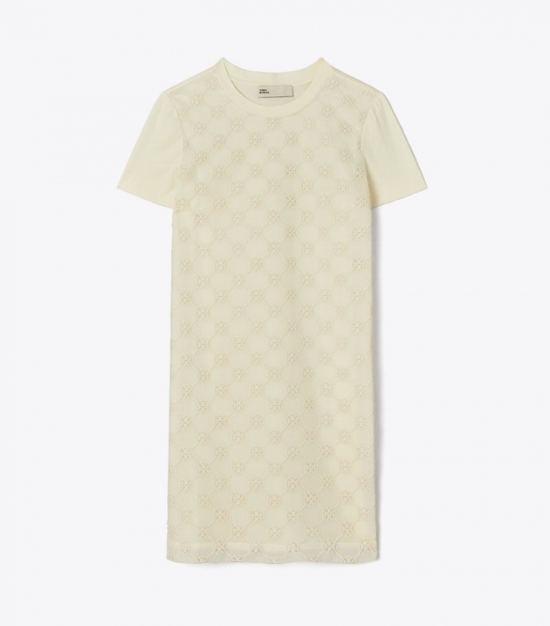 Tory Burch Logo Spets T-shirt Dresses Dam | MNDLSJR-69