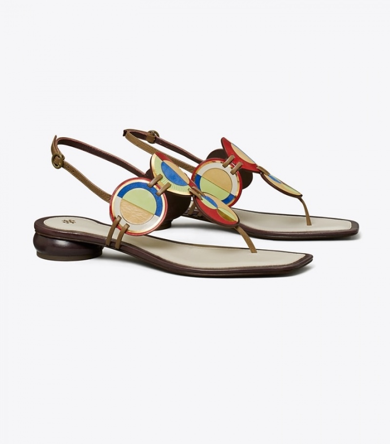 Tory Burch Marquetry Disk Sandaler Dam | ZLDHIUO-17