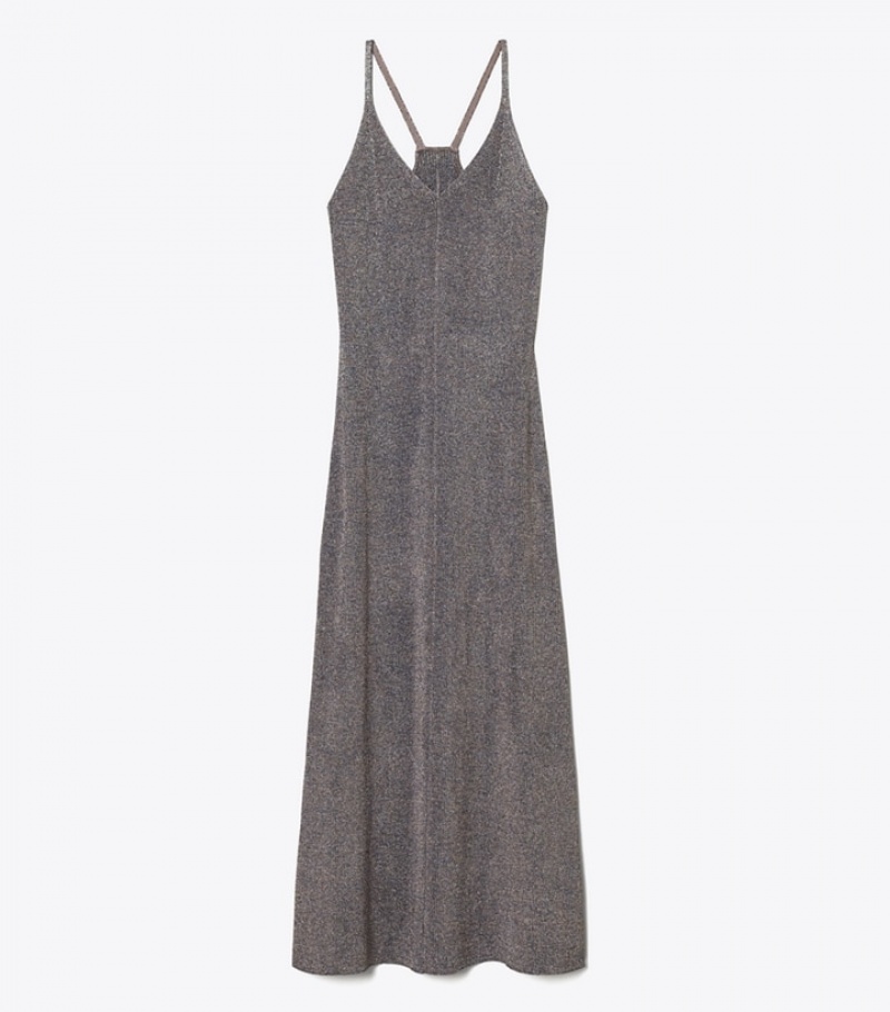 Tory Burch Metallic Stickad Slip Dresses Dam | TMSWJDG-74