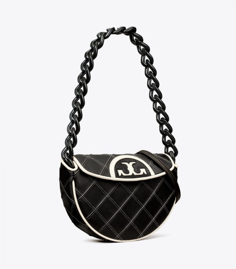 Tory Burch Mini Fleming Soft Crescent Bags Dam | SVNZEIB-97