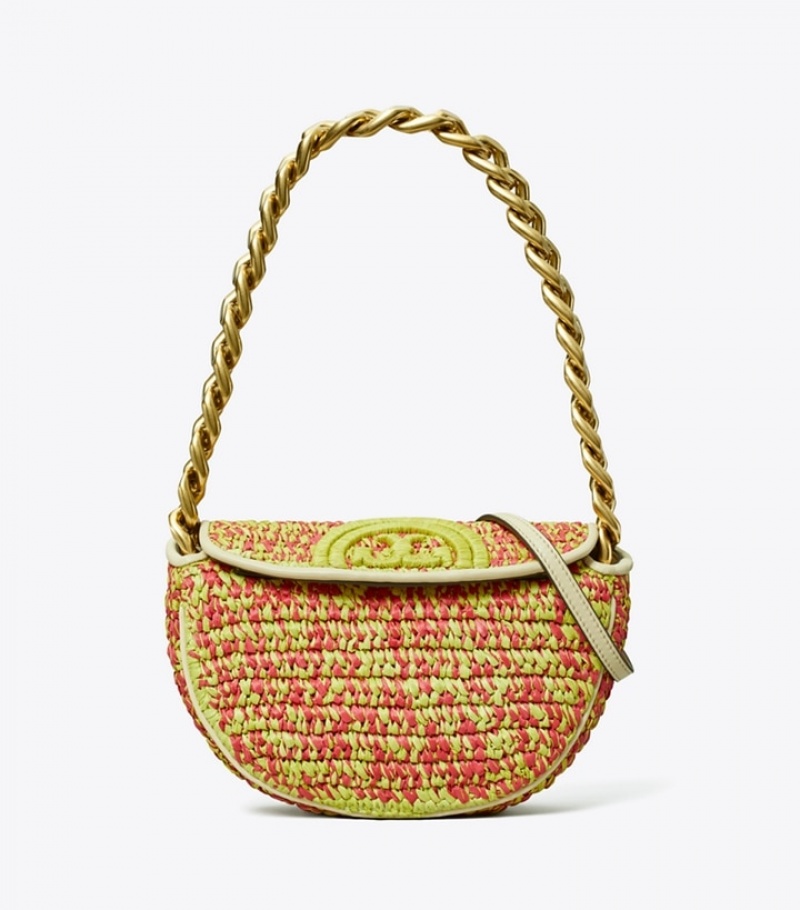 Tory Burch Mini Fleming Soft Crochet Crescent Bags Dam | LRXSWYV-65