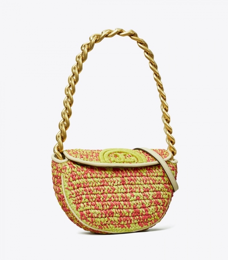 Tory Burch Mini Fleming Soft Crochet Crescent Bags Dam | LRXSWYV-65