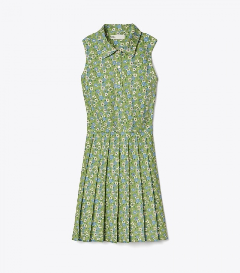 Tory Burch Printed Performance Plisserad Dresses Dam | NMGICPD-38