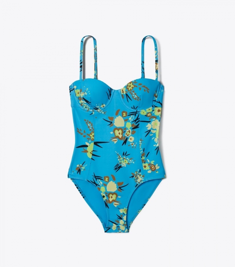 Tory Burch Printed Underwire One-piece Swimwear & Cover-Ups Dam | CFXJVGP-21