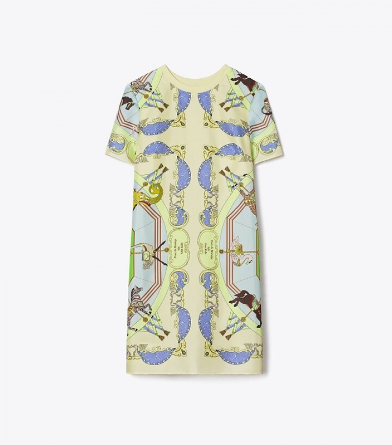 Tory Burch Silk-front T-shirt Dresses Dam | XUQRKPA-20