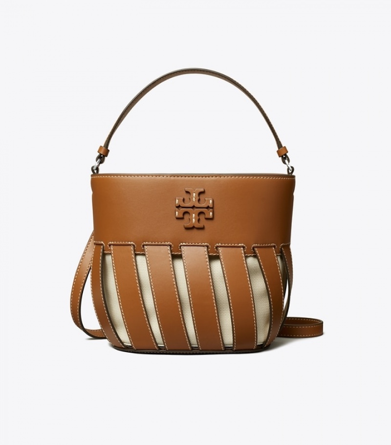 Tory Burch Small Mcgraw Stripe Die-cut Bucket Bag Dam | DJNKCAL-65