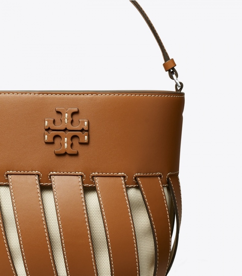 Tory Burch Small Mcgraw Stripe Die-cut Bucket Bag Dam | DJNKCAL-65