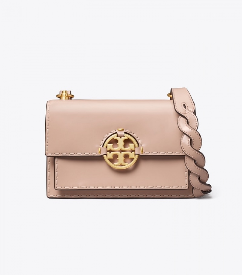 Tory Burch Small Miller Spazzolato Pickstitch Flap Axelväska Dam | HREPXWL-25