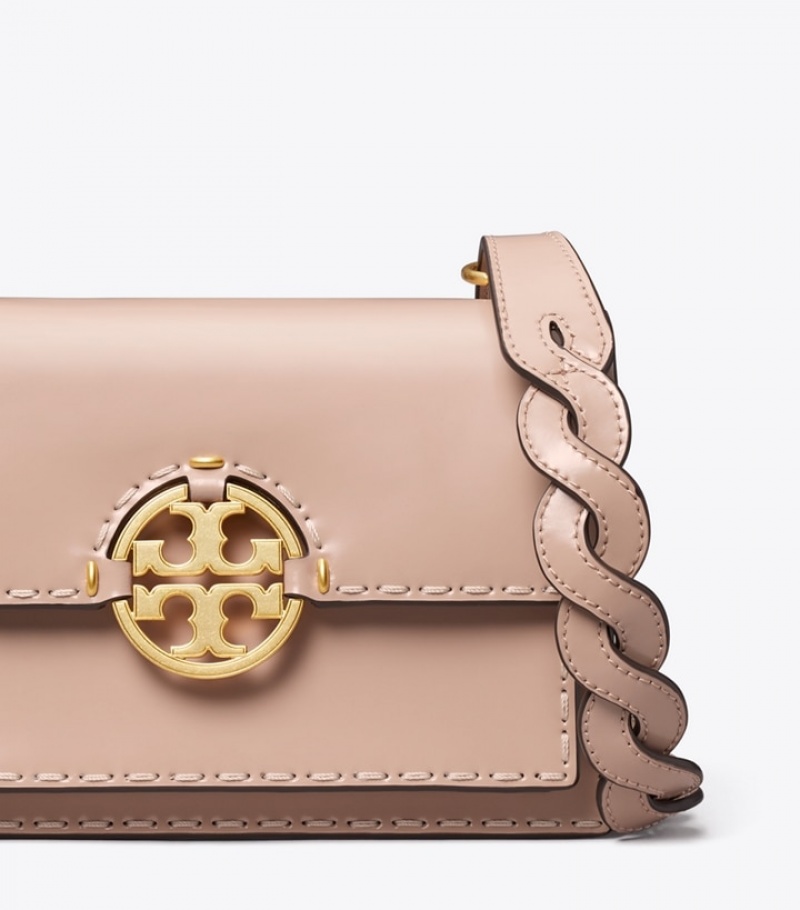 Tory Burch Small Miller Spazzolato Pickstitch Flap Axelväska Dam | HREPXWL-25