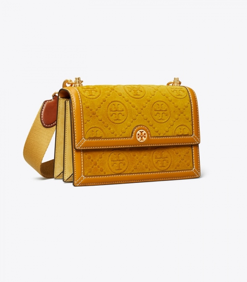 Tory Burch Small T Monogram Mocka Embossed Axelväska Dam | TLHIWBR-37