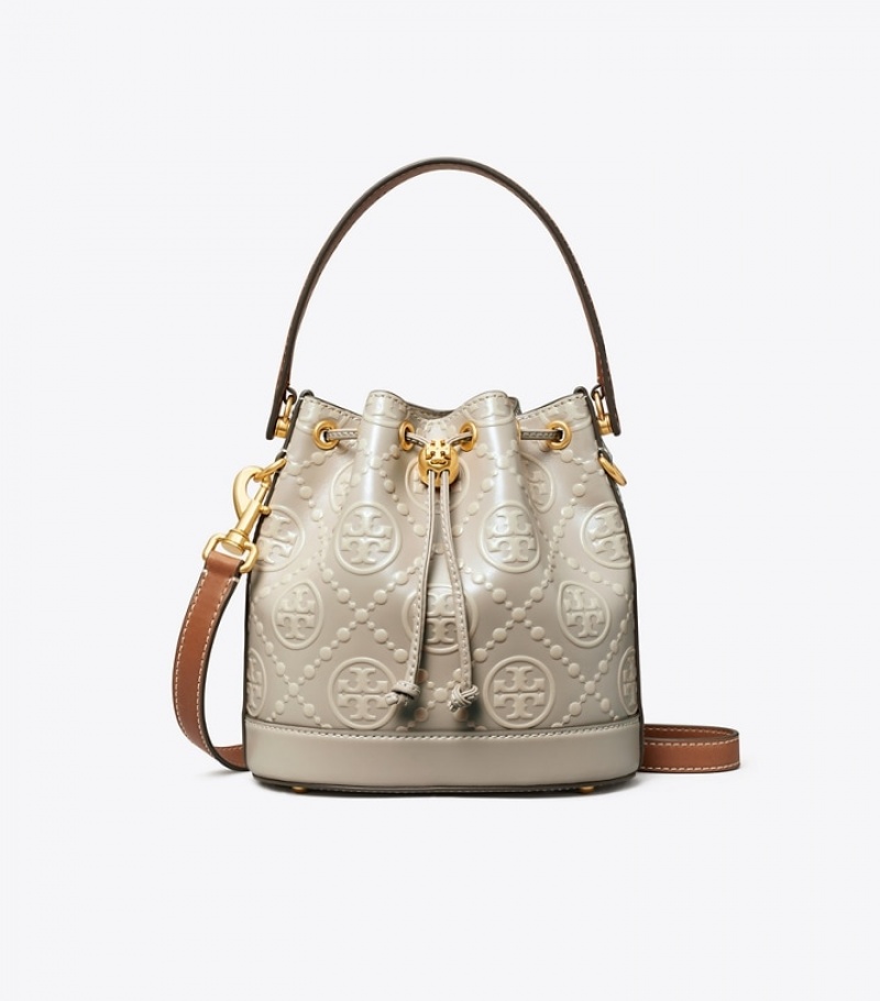 Tory Burch T Monogram Contrast Embossed Bucket Bag Dam | FGSWBNA-12