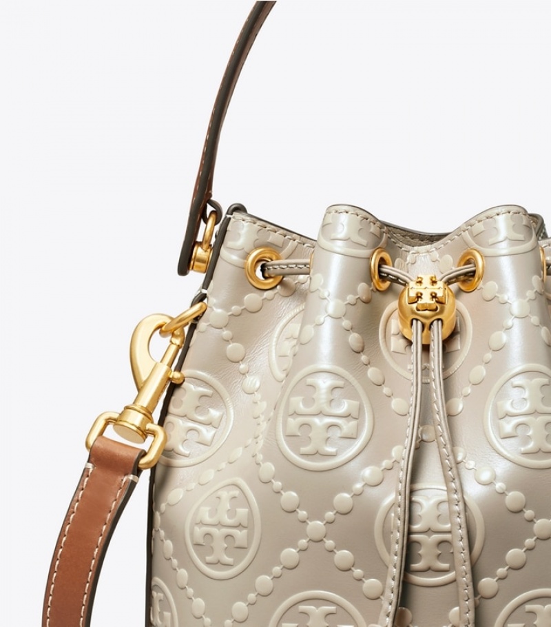 Tory Burch T Monogram Contrast Embossed Bucket Bag Dam | FGSWBNA-12