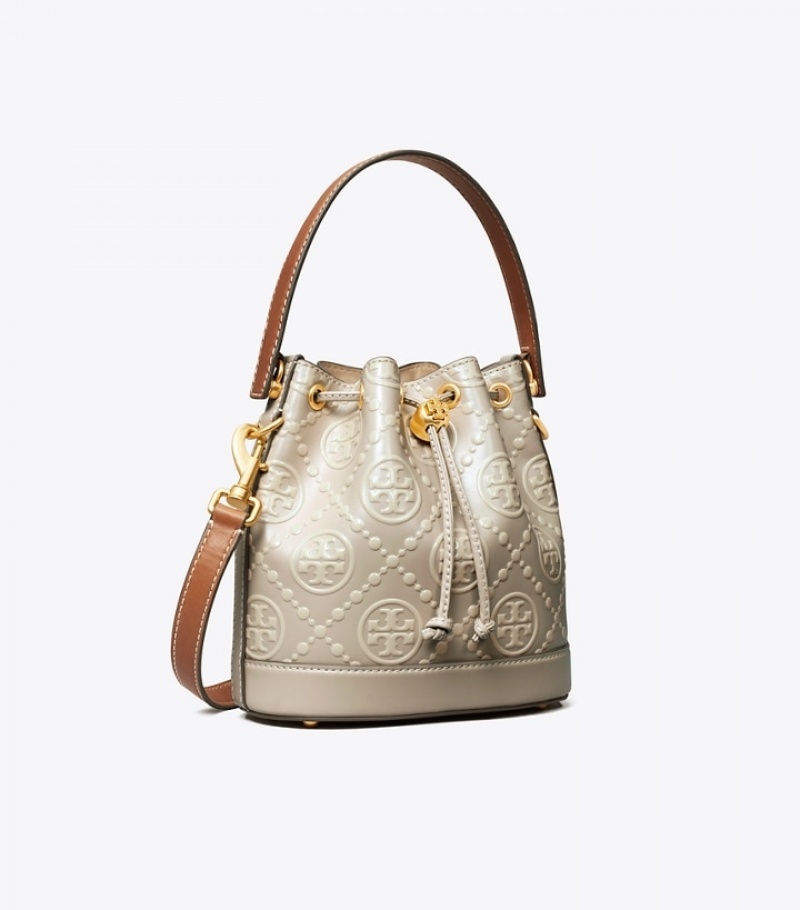 Tory Burch T Monogram Contrast Embossed Bucket Bag Dam | FGSWBNA-12