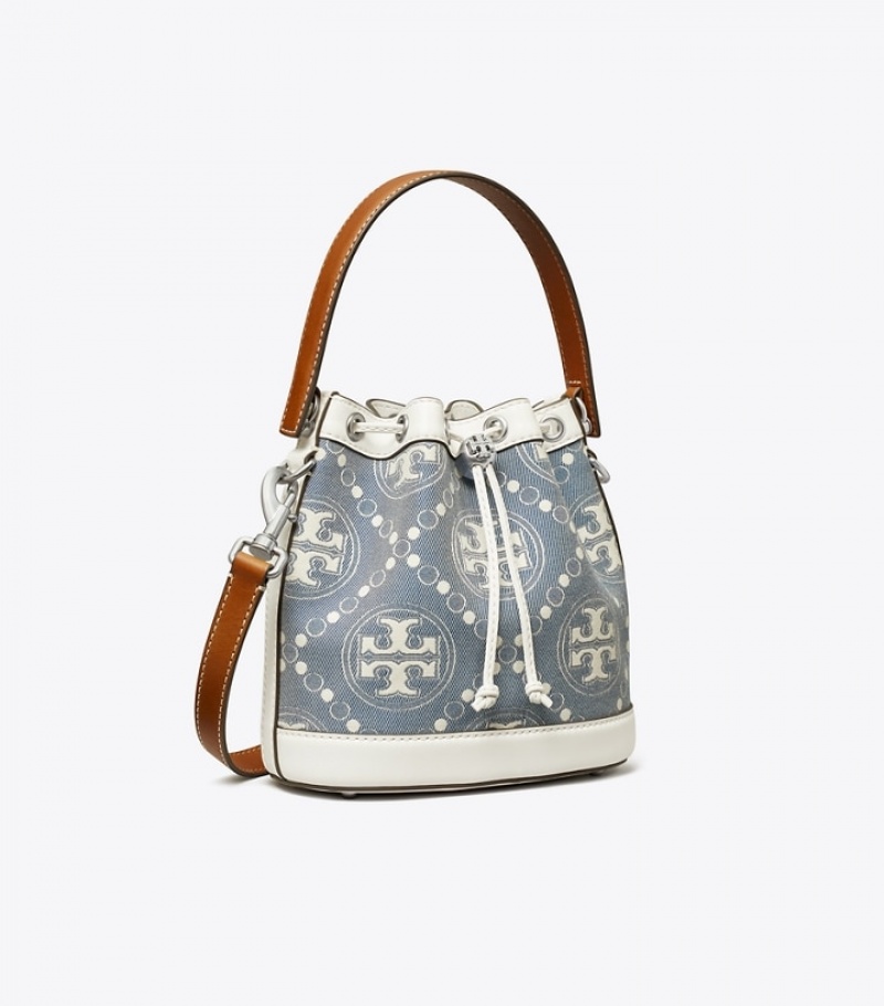 Tory Burch T Monogram Denim Bucket Bag Dam | ZSMVUKP-58