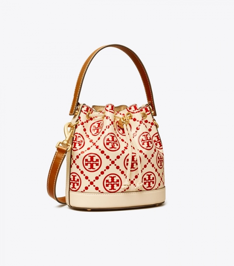 Tory Burch T Monogram Embossed Bucket Bag Dam | ERCOFKA-35