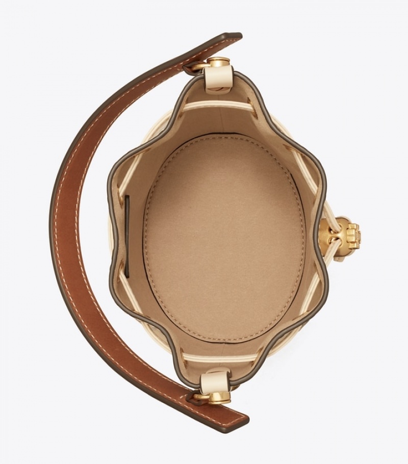 Tory Burch T Monogram Embossed Mini Bucket Bag Dam | HDCKAIL-75