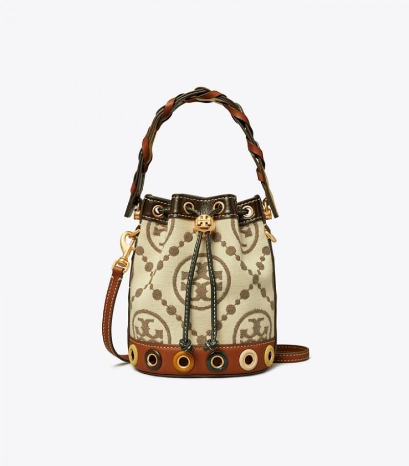 Tory Burch T Monogram Grommet Mini Bucket Bag Dam | JVBROZU-42