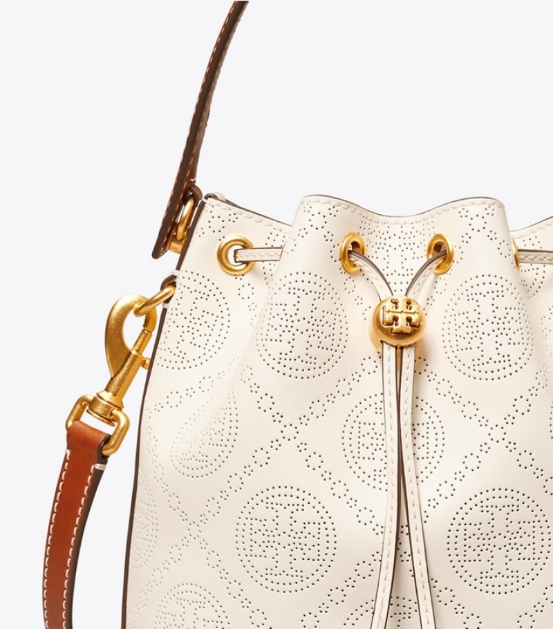 Tory Burch T Monogram Perforated Bucket Bag Dam | FPKNEWQ-07