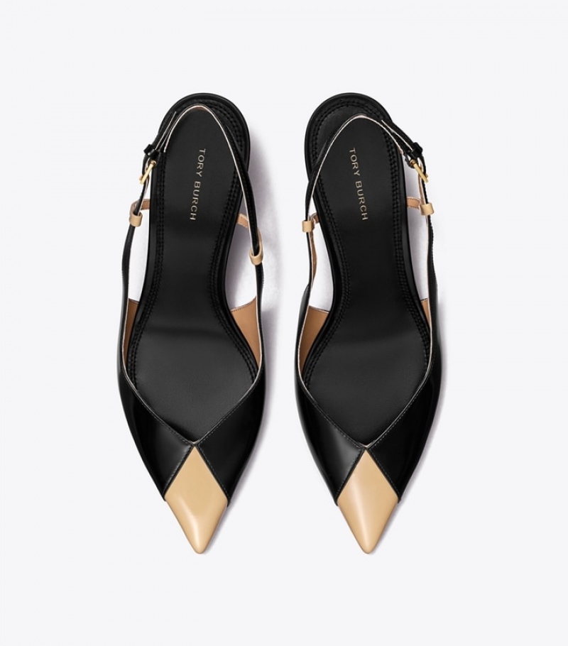 Tory Burch Triangle Slingback Höga Klackar Dam | CIHPQDA-63